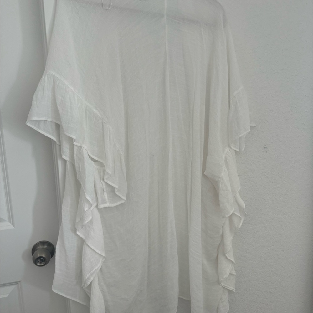 NWOT FRANCESCA'S Hyfve Flowy White Ruffled Kimono - Large - Picture 5 of 5